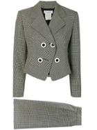 Christian Dior Vintage Houndstooth Skirt Suit - White
