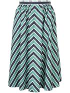 Fendi Striped Flared Skirt - Green