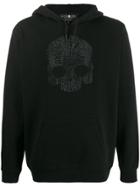 Hydrogen Stud Skull Embellished Hoodie - Black
