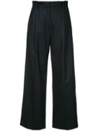 H Beauty & Youth Pinstripe Cropped Trousers - Blue