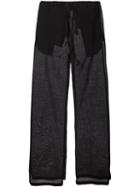 Ann Demeulemeester Blanche Wide Leg Tailored Trousers, Women's, Size: 38, Black, Nylon/wool