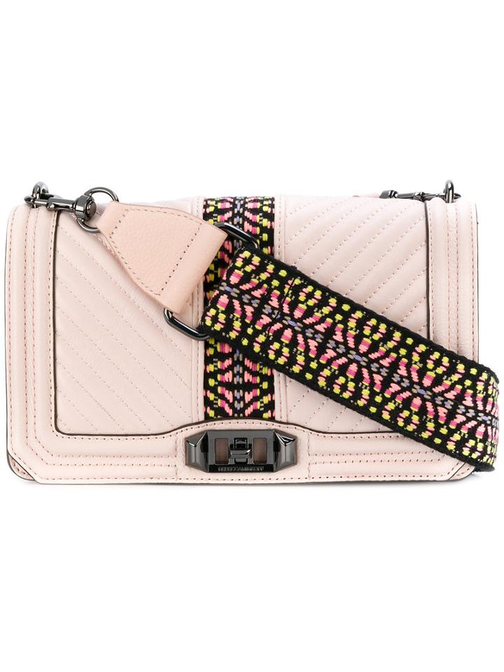 Rebecca Minkoff - Quilted Aztec Print Crossbody Bag - Women - Calf Leather/polyester - One Size, Pink/purple, Calf Leather/polyester