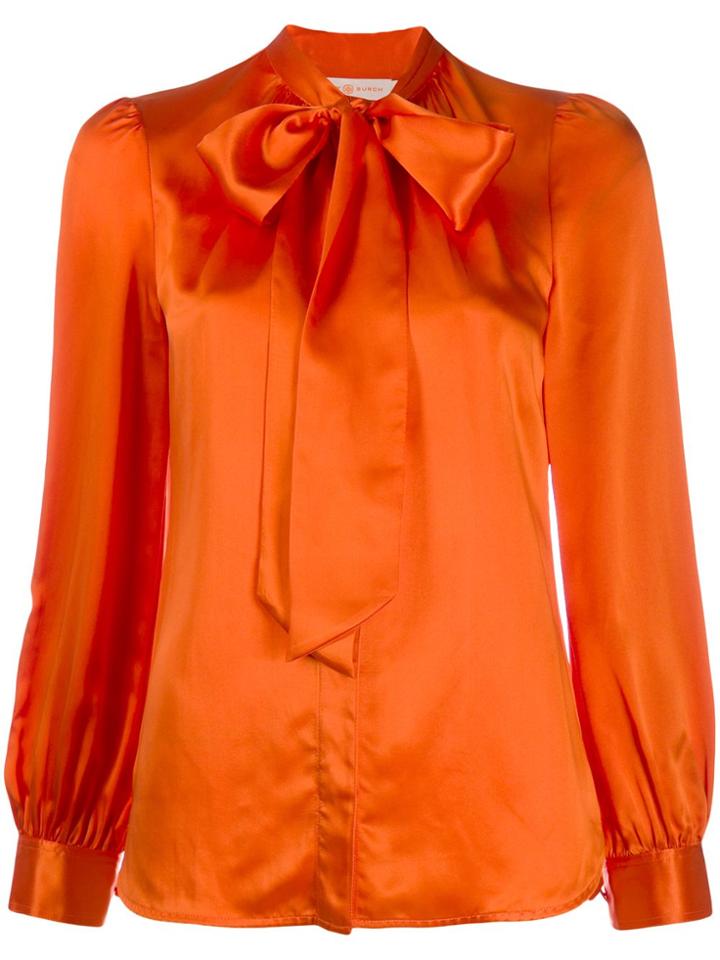 Tory Burch Long-sleeved Bow Blouse - Orange