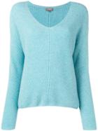 N.peal Ribbed V-neck Jumper - Blue
