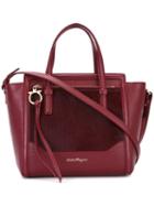 Salvatore Ferragamo Medium Mixed Material Tote, Women's, Red