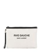 Saint Laurent Rive Gauche Print Clutch - White