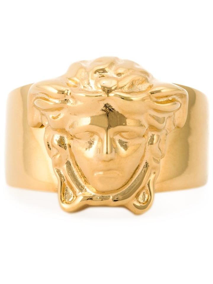 Versace Medusa Ring, Men's, Size: 64, Metallic