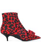 No21 Leopard-print Ankle Boots - Red