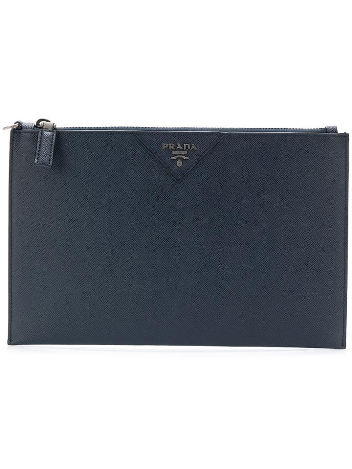 Prada Branded Clutch - Blue