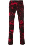 Balmain Skinny Printed Jeans - Red