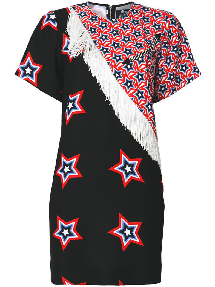 House Of Holland Printed Frayed Trim T-shirt - Black