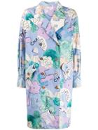 Chanel Vintage 1990's Printed Coat Dress - Blue