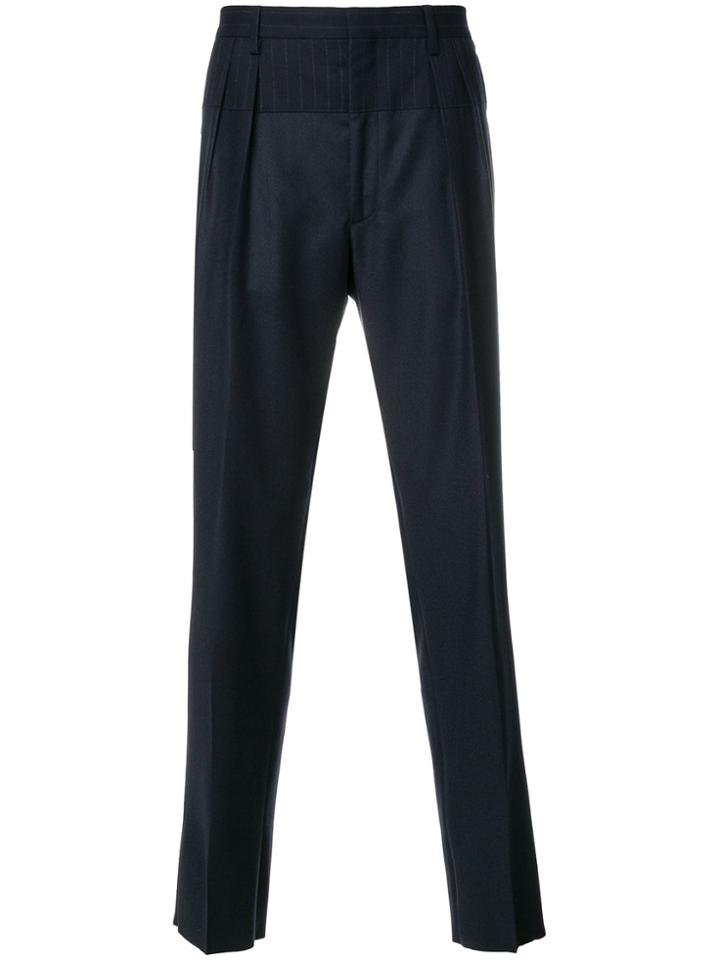 Gabriele Pasini Pinstripe Panel Tailored Trousers - Blue