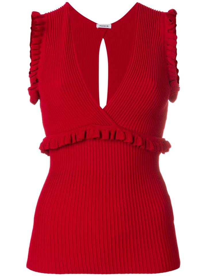 P.a.r.o.s.h. V-neck Tank Top - Red