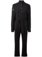 Carolinaritz High Neck Belted Jumpsuit, Women's, Size: 38, Black, Nylon/wool/spandex/elastane