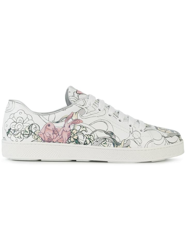 Prada Printed Low-top Sneakers - White