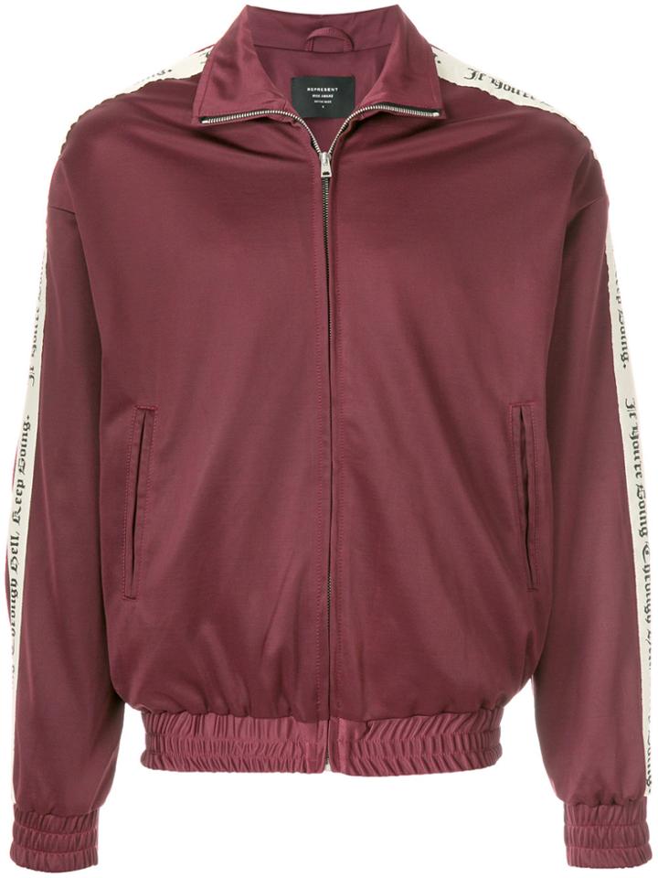 Represent Contrast Side Panel Tracksuit Jacket - Red