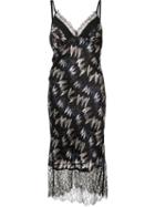 Diane Von Furstenberg 'margarit' Lace Detail Dress, Women's, Size: 8, Black, Polyester/silk/nylon