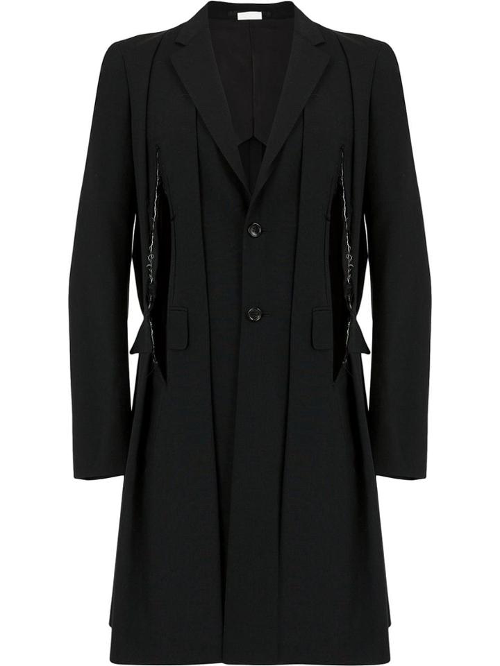 Comme Des Garçons Homme Plus Ripped Detailed Coat - Black