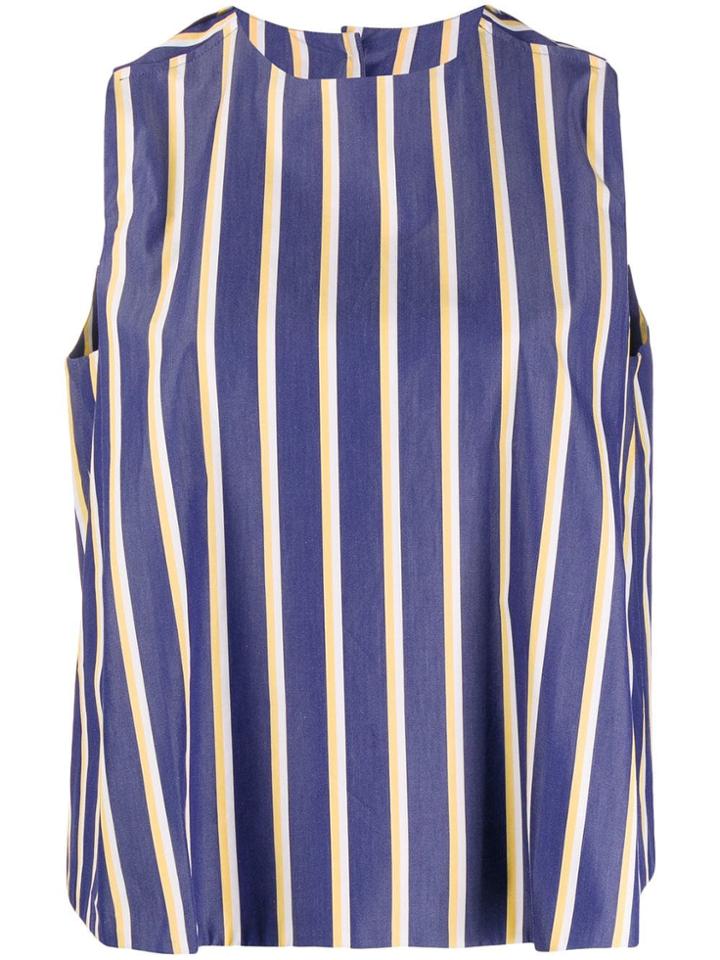 Maison Kitsuné Striped Boxy Tank Top - Blue