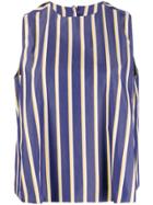 Maison Kitsuné Striped Boxy Tank Top - Blue