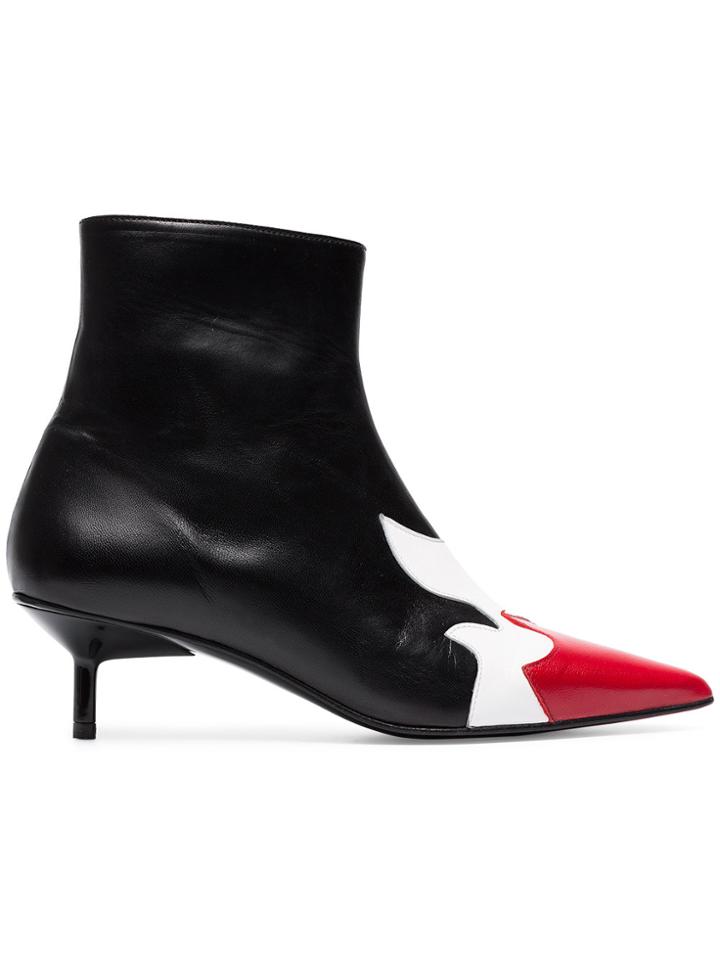 Marques'almeida Black 40 Flamed Toe Leather Boots