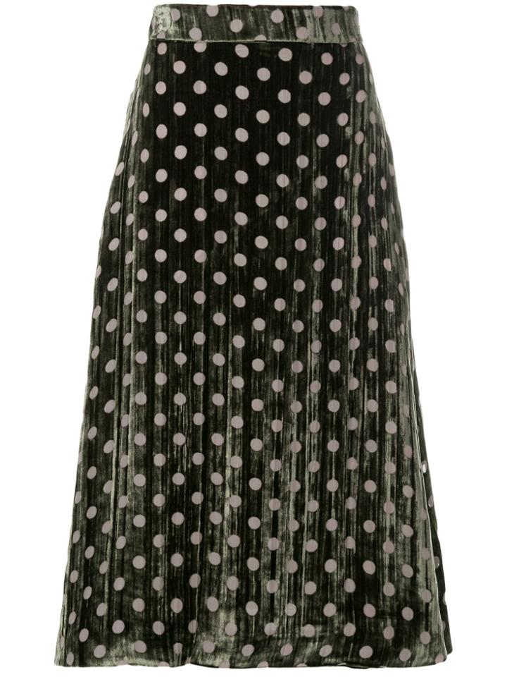 House Of Holland Polka Dot Print Skirt - Green