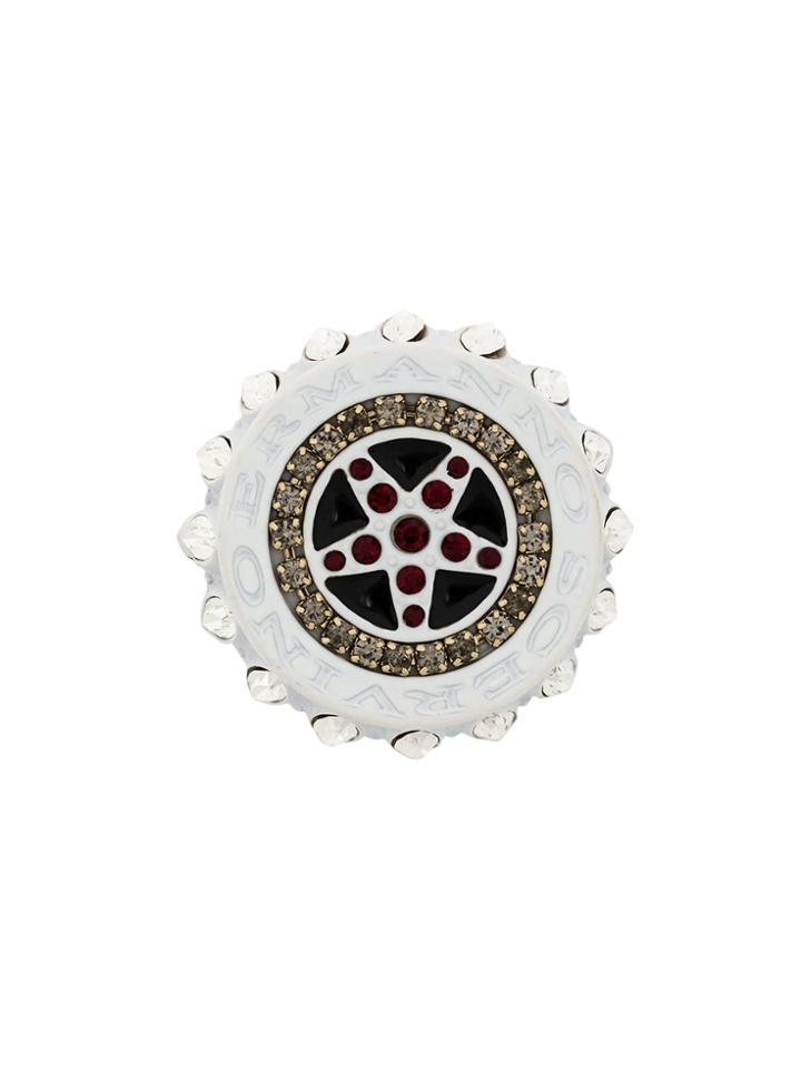 Ermanno Scervino Engraved Brooch - White