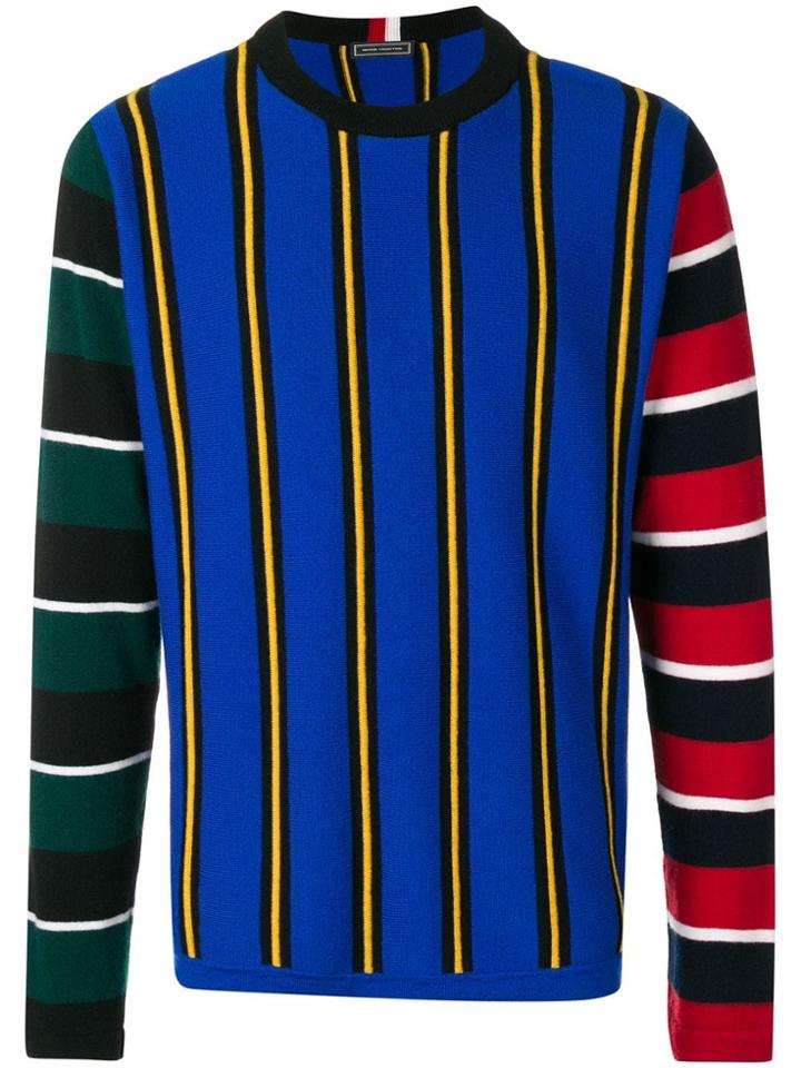 Hilfiger Collection Contrast Knitted Jumper - Blue