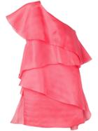 Lanvin One-shoulder Draped Wrap Dress - Pink