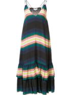 Apiece Apart Striped Ruffle Hem Dress, Women's, Size: 4, Blue, Rayon/silk