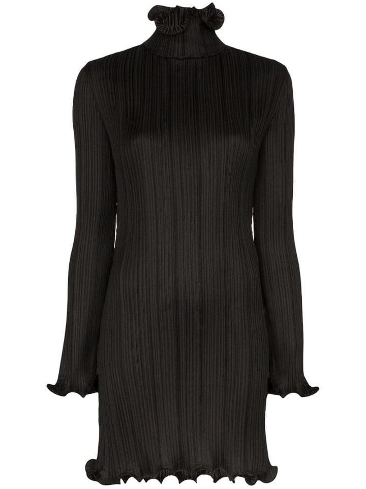 Givenchy Plissé Ruffle-trim Dress - Black
