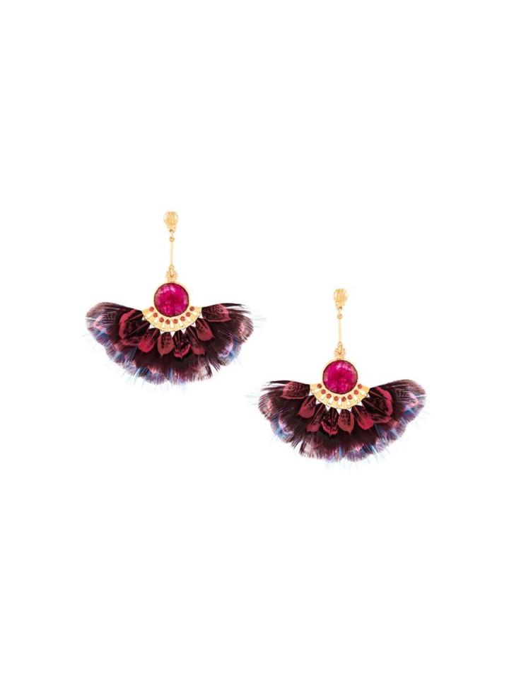 Gas Bijoux 'serti Gaia' Feather Earrings