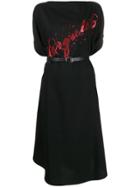 Mm6 Maison Margiela Logo Print Dress - Black