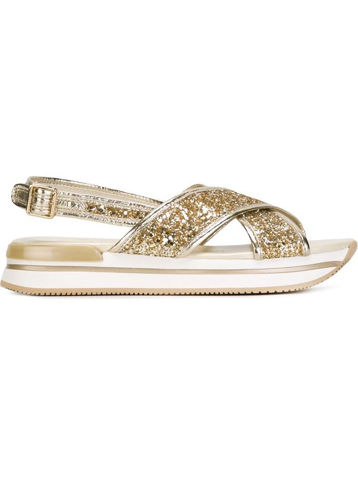 Hogan Glitter Embellished Sandals