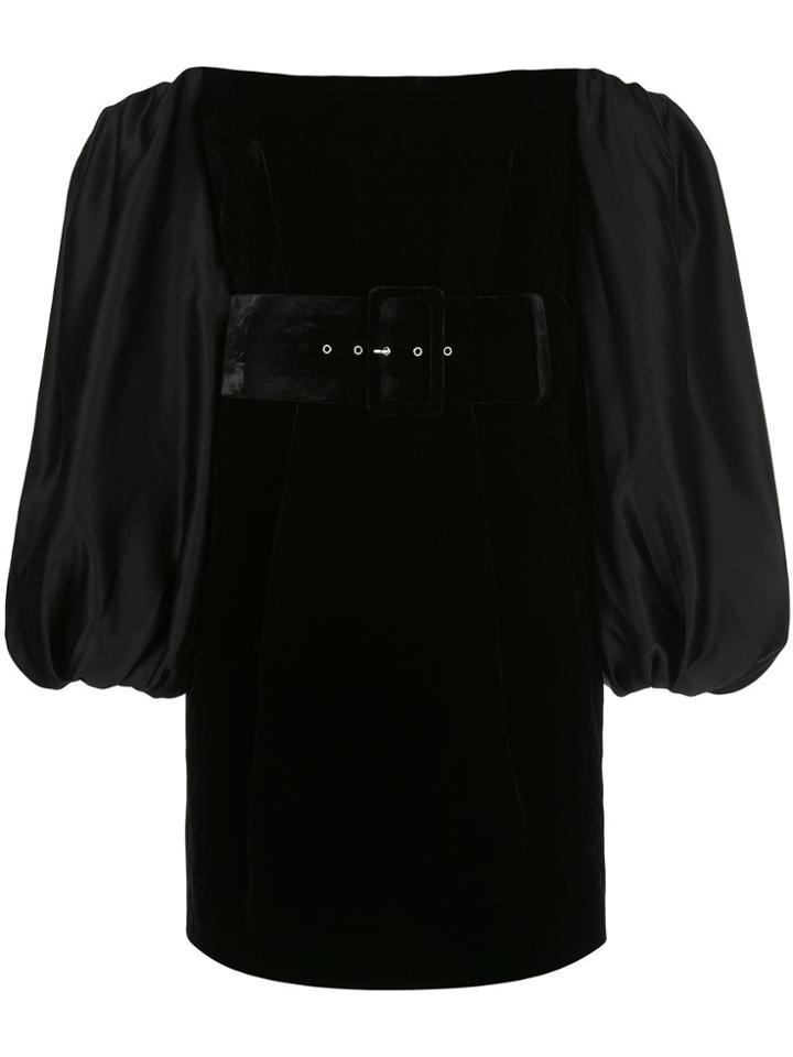 Rasario Off-the-shoulder Velvet Dress - Black
