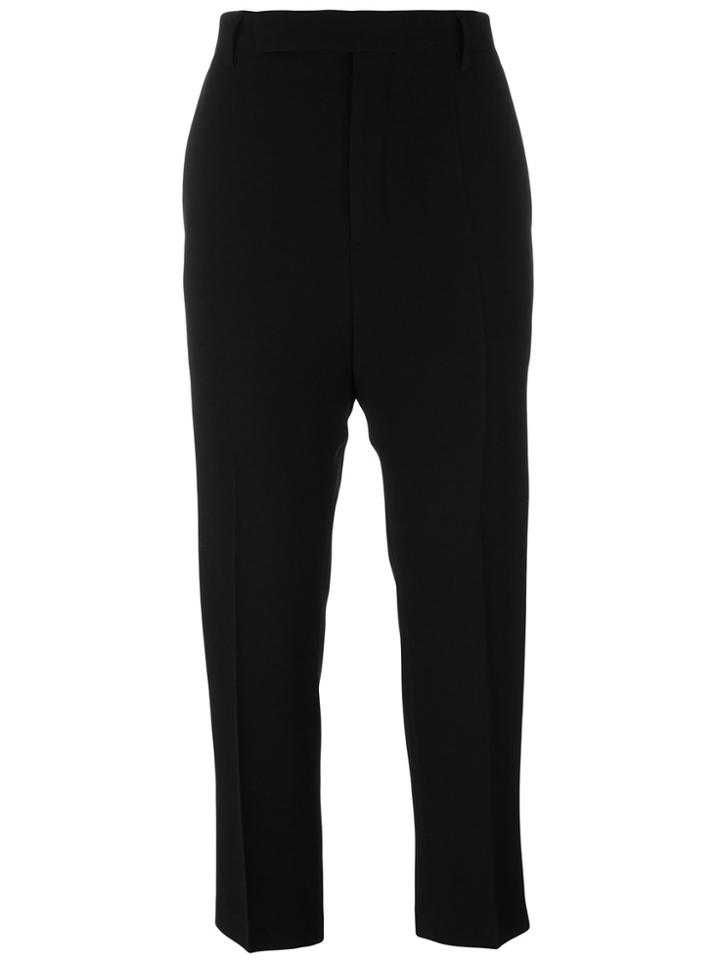 Rick Owens High-waisted Cropped Trousers - Black