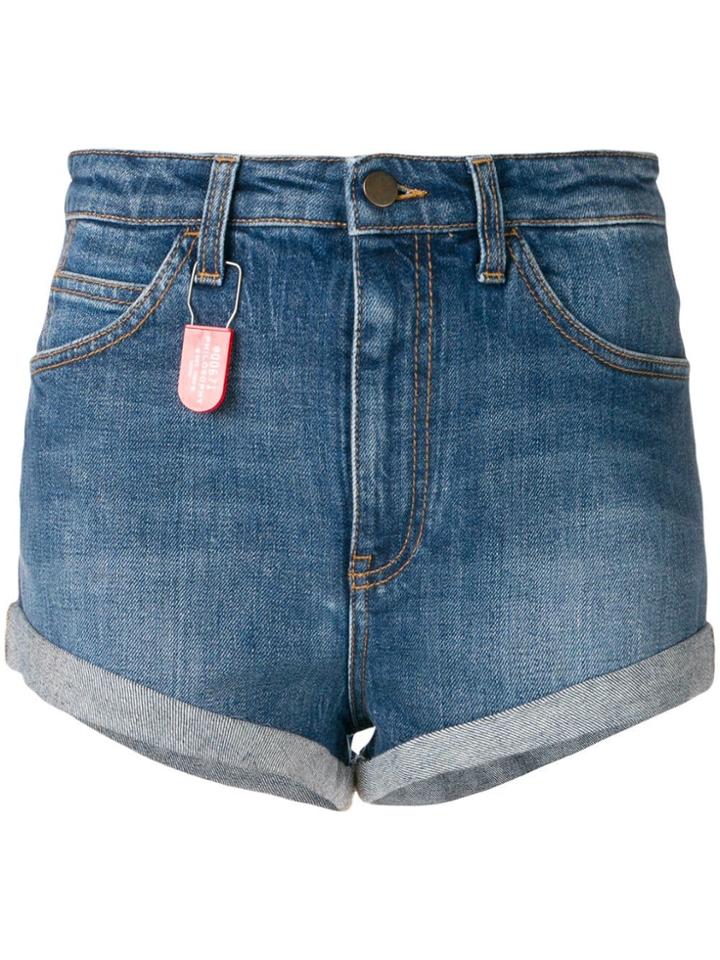 Philosophy Di Lorenzo Serafini Poppy Denim Shorts - Blue