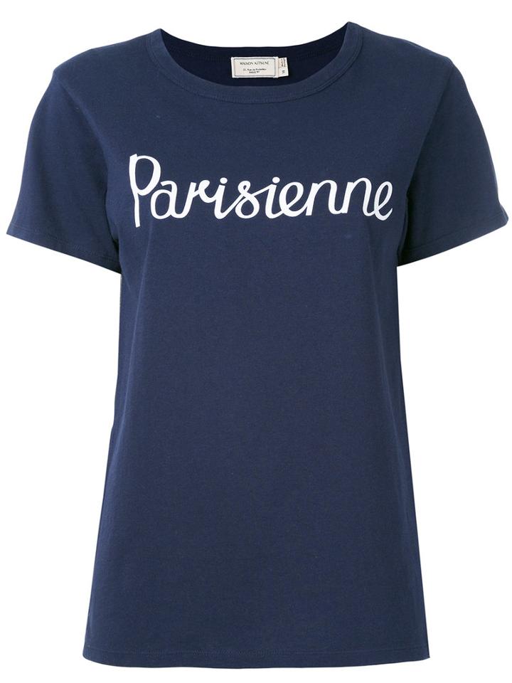 Maison Kitsuné - Parisienne T-shirt - Women - Cotton - M, Blue, Cotton