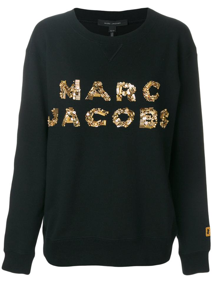 Marc Jacobs Sequin Logo Sweatshirt - Black