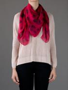 Alexander Mcqueen Skull Print Scarf, Women's, Red, Silk