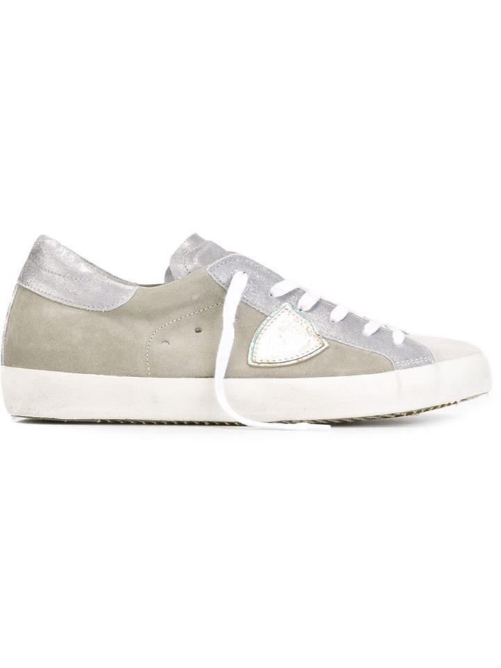 Philippe Model Panelled Low-top Sneakers, Women's, Size: 36, Grey, Leather/suede/rubber