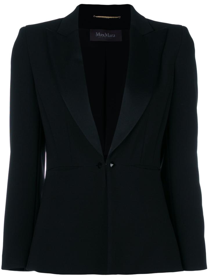 Max Mara Peak Lapels Blazer - Black