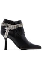 Sies Marjan Niki 90mm Crystal Strap Boots - Black