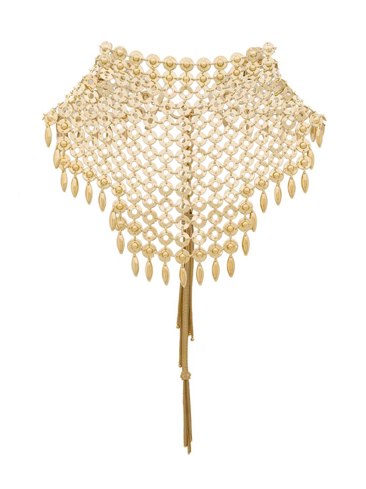 Prada Mesh Metal Bead Choker - Metallic