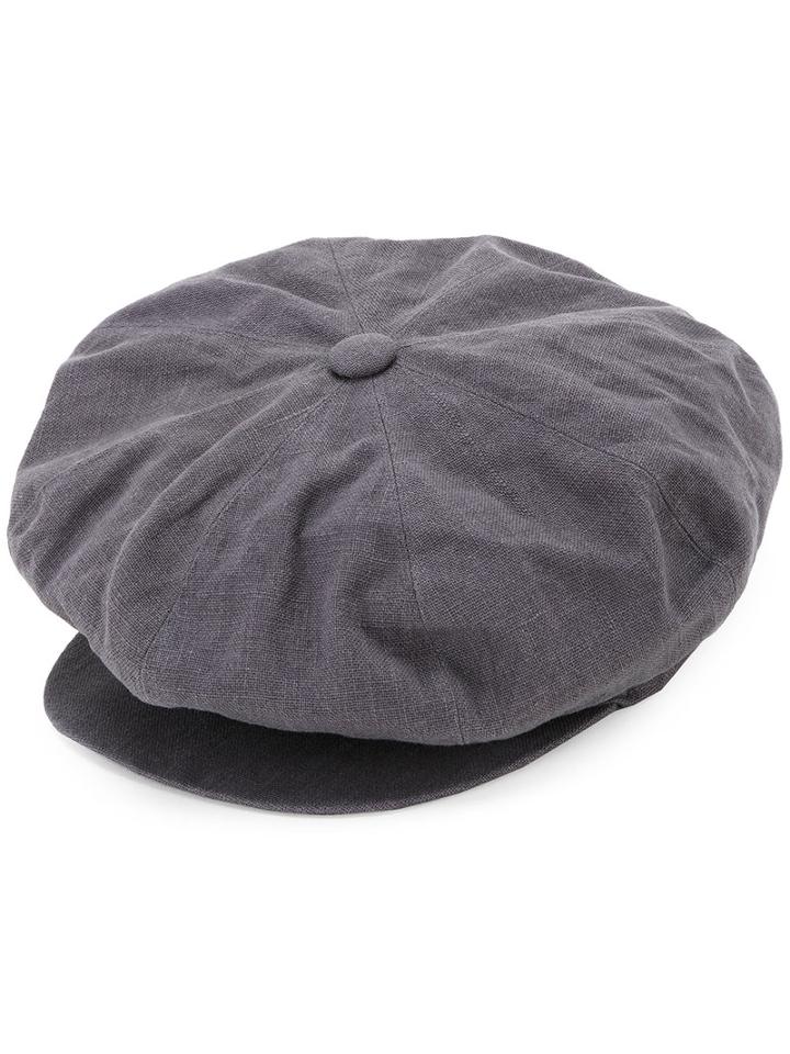 Kijima Takayuki Classic Beret, Men's, Size: 59, Grey, Linen/flax