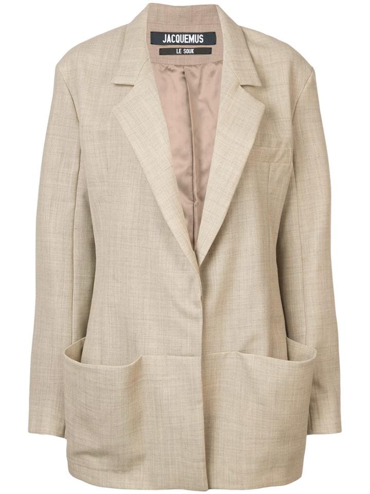 Jacquemus Oversized Pocket Blazer - Neutrals