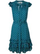 Zimmermann Polka Dot Ruffle Dress - Blue
