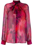 Dsquared2 Pussy Bow Sheer Shirt - Purple
