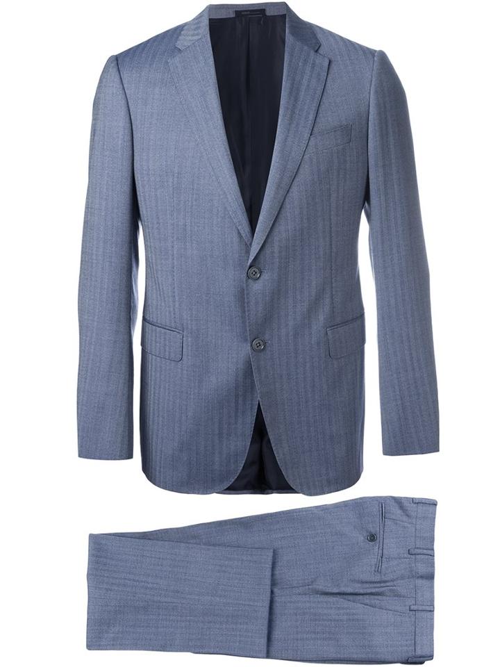 Armani Collezioni Two Piece Suit, Men's, Size: 50, Blue, Acetate/viscose/virgin Wool